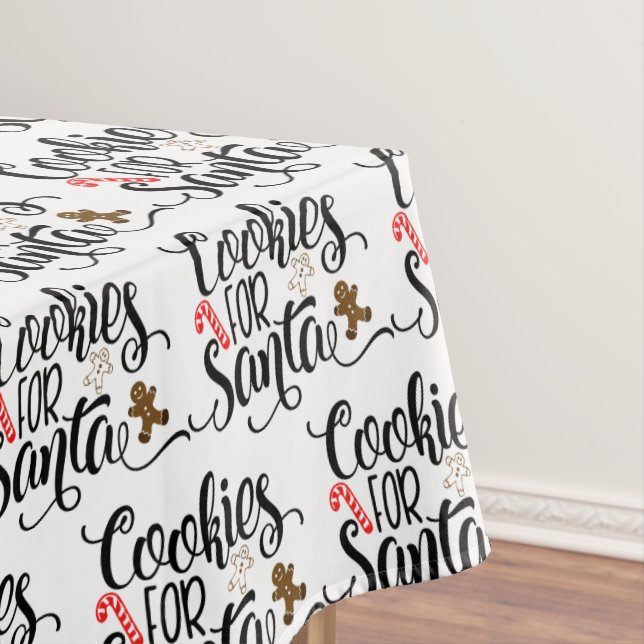 Cookies for Santa Fun Christmas Tablecloth (In Situ)