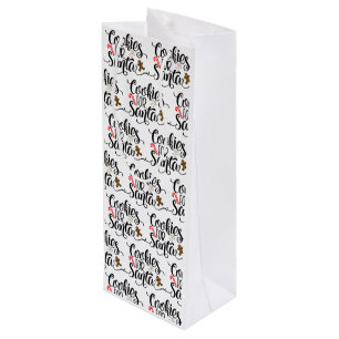 Cookies for Santa Fun Christmas Wine Gift Bag