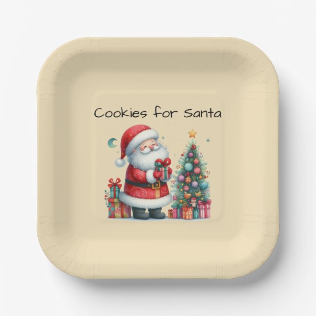 Cookies for Santa Paper Plate (Front)