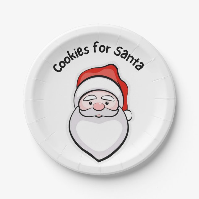 Cookies for santa paper plate (Front)