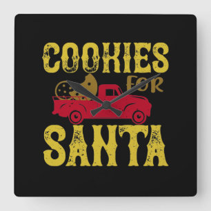 Cookies For Santa Square Wall Clock