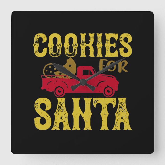 Cookies For Santa Square Wall Clock (Front)