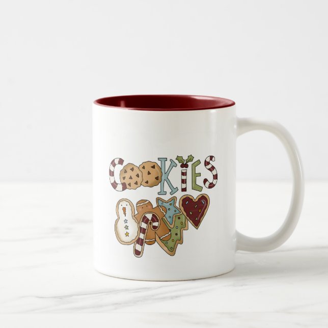 Cookies for Santa Tshirts and Gifts Two-Tone Coffee Mug (Right)