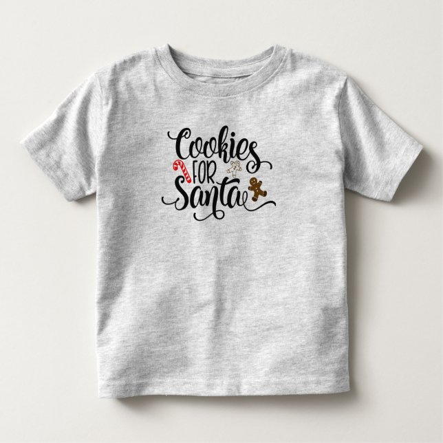 Cookies for Santa Whimsical Text | Jersey Shirt (Front)