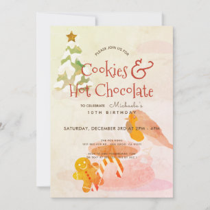 Cookies & Hot Chocolate Winter Birthday Invitation