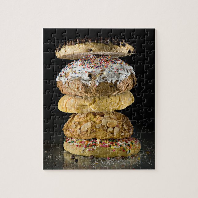Cookies in a stack jigsaw puzzle (Vertical)