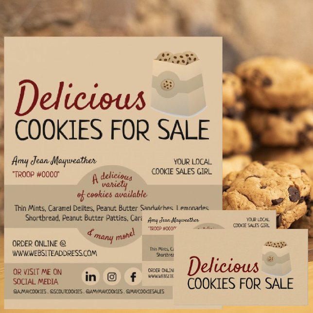 Cookies in Bag, Cookie Sales Fundraising Card (Creator Uploaded)