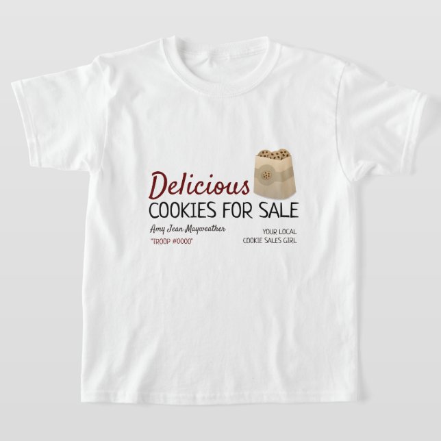 Cookies in Bag, Cookie Sales Fundraising T-Shirt (Laydown)