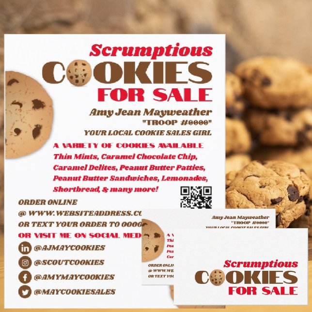 Cookies Logo, Cookie Sales Fundraising Card (Creator Uploaded)