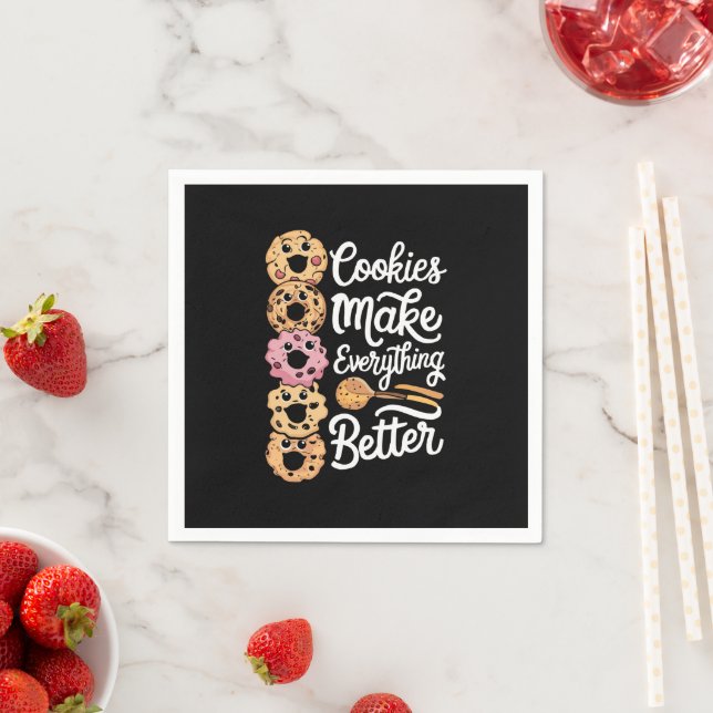 Cookies Make Everything Better Funny Christmas Napkin (Insitu)