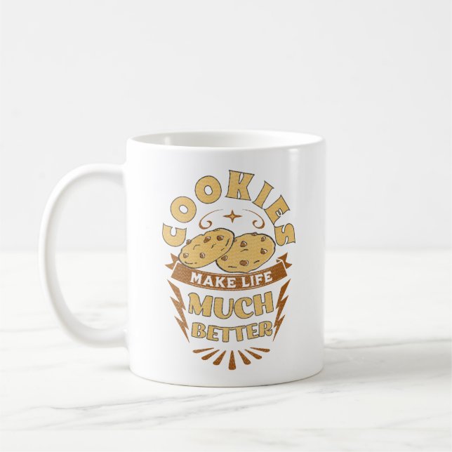 cookies make life better funny cookies lover coffee mug (Left)