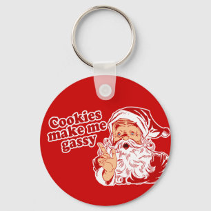 Cookies Make Santa Gassy Key Ring