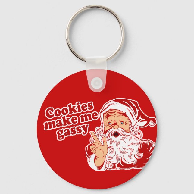 Cookies Make Santa Gassy Key Ring (Front)