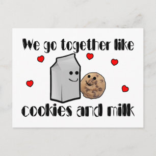 Cookies & Milk Love Postcard