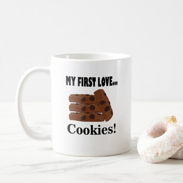 Cookies My First Love Cookies Biscuit Party Coffee Mug (With Donut)