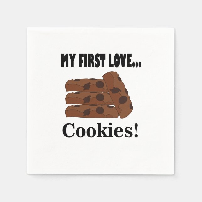 Cookies My First Love Cookies Biscuit Party Napkin (Front)