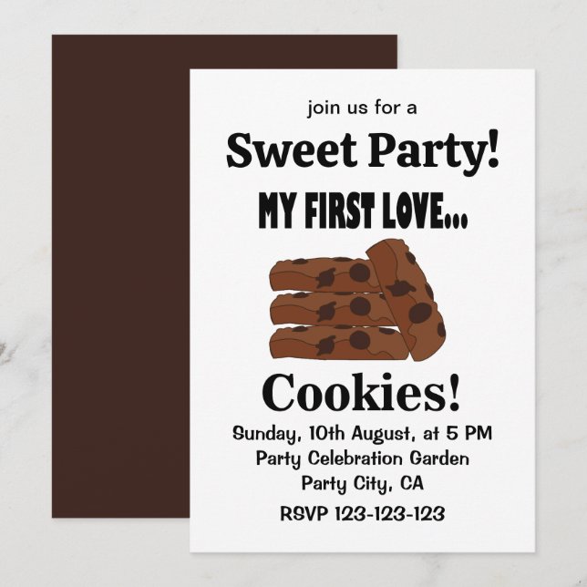 Cookies My First Love Cookies Sweet Party Invitation (Front/Back)