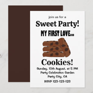 Cookies My First Love Cookies Sweet Party Invitation