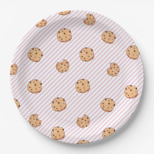 Cookies Pink stripes Birthday Party Paper Plate