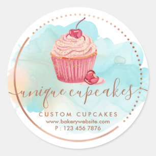 Cookies Sweets Pastry Bakery Ombre Berry Cupcake Classic Round Sticker