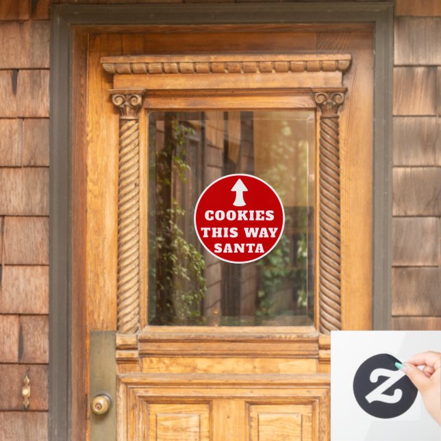 Cookies This Way Santa Arrow Red White Christmas (Home Door)