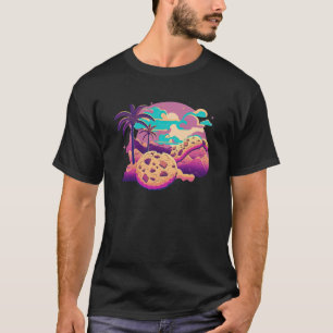 Cookies with Glitched 80s Synthwave Aesthetic T-Shirt