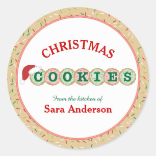 Cookies with Sprinkles Christmas Baking Classic Round Sticker