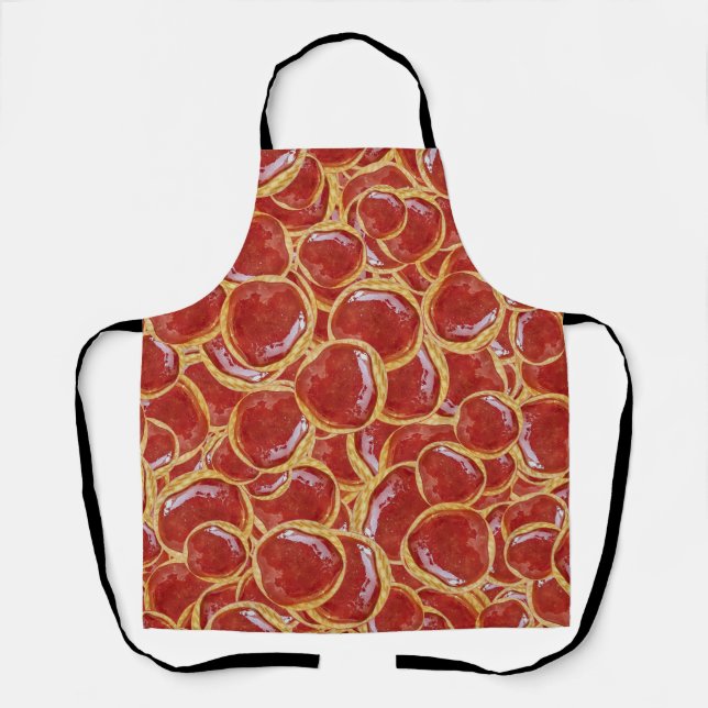 Cookies with strawberry jam motif pattern apron (Front)