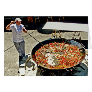 Cooking a giant paella