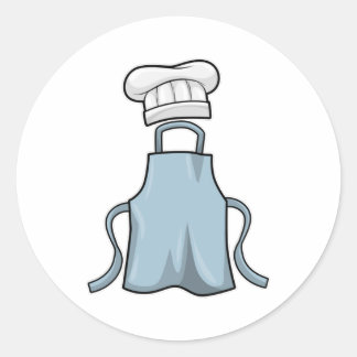 Cooking apron and Cooking hat Classic Round Sticker