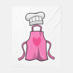 Cooking apron and Cooking hat with Heart Fleece Blanket