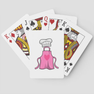 Cooking apron and Cooking hat with Heart Playing Cards