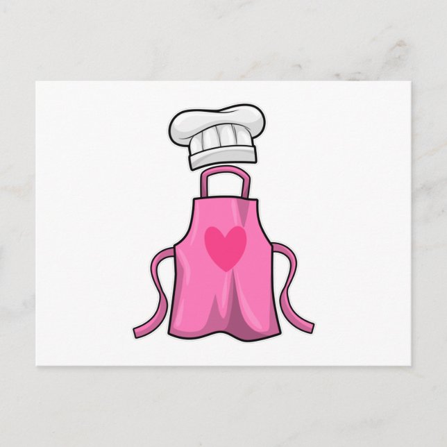 Cooking apron and Cooking hat with Heart Postcard (Front)