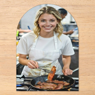 Cooking Bacon Photo Customize Acrylic Invitations