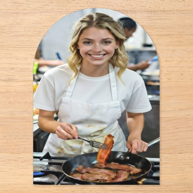 Cooking Bacon Photo Customize Acrylic Invitations (Front)