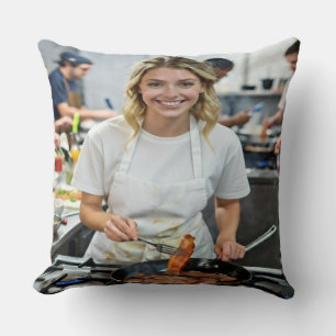 Cooking Bacon Photo Customize Cushion