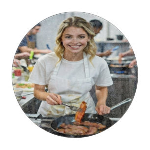 Cooking Bacon Photo Customize Cutting Board