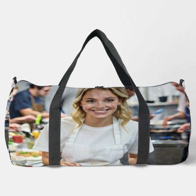 Cooking Bacon Photo Customize Duffle Bag (Front)