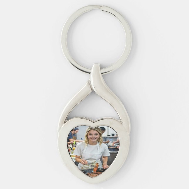 Cooking Bacon Photo Customize Key Ring (Front)