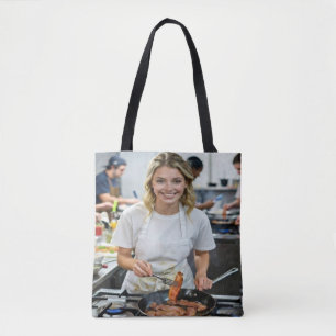 Cooking Bacon Photo Customize Tote Bag