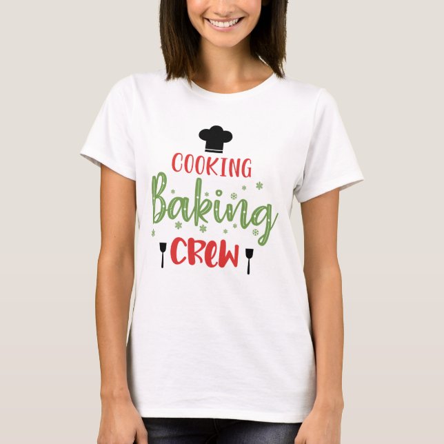Cooking Baking Crew Merry Christmas Tree Xmas T-Shirt (Front)