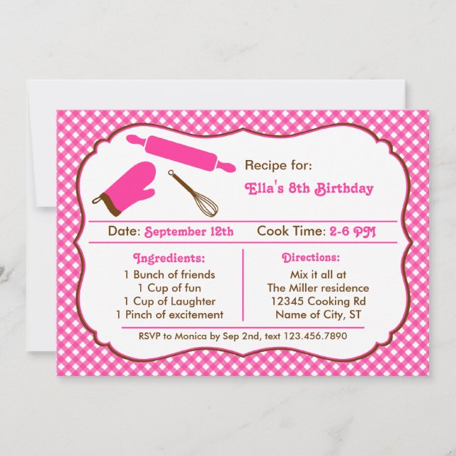 Cooking Birthday Party Invitation (Front)
