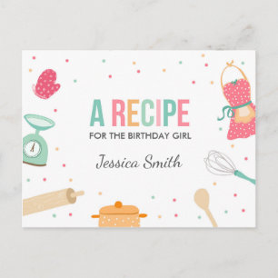 Cooking birthday Recipe card baking party Kitchen