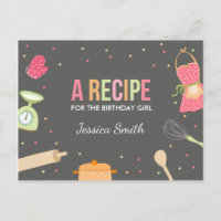 Cooking birthday Recipe card baking party Kitchen