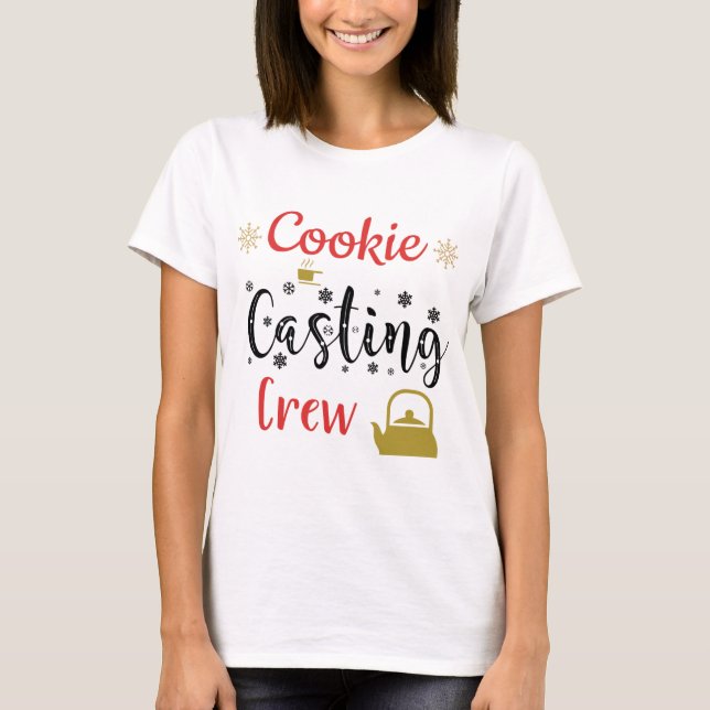Cooking casting crew Merry Christmas Tree Xmas T-Shirt (Front)