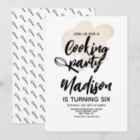 Cooking Chef Baker Birthday Party Invitation