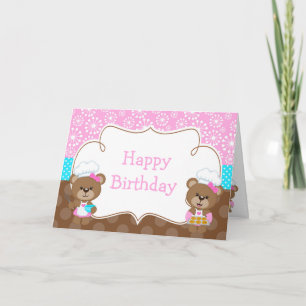 Cooking Chef Bear Party Card