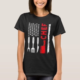 Cooking Chef Vintage Usa Flag Chef Best T-Shirt