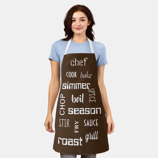 Cooking Chef Words Brown Apron (Worn)