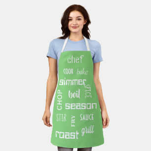 Cooking Chef Words Green Apron